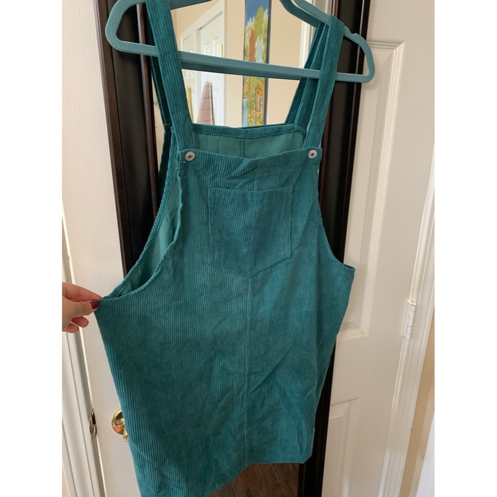 NWOT Teal Corduroy Overall Pinafore Dress XXL
